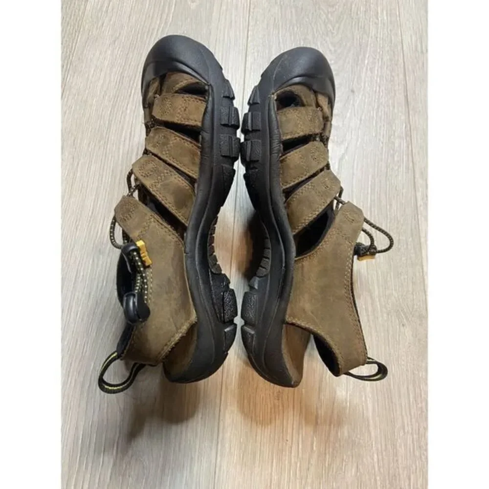 Keen Sandals Bison Leather Waterproof Hiking Fisherman 110220-BISN Men 7.5 Brown